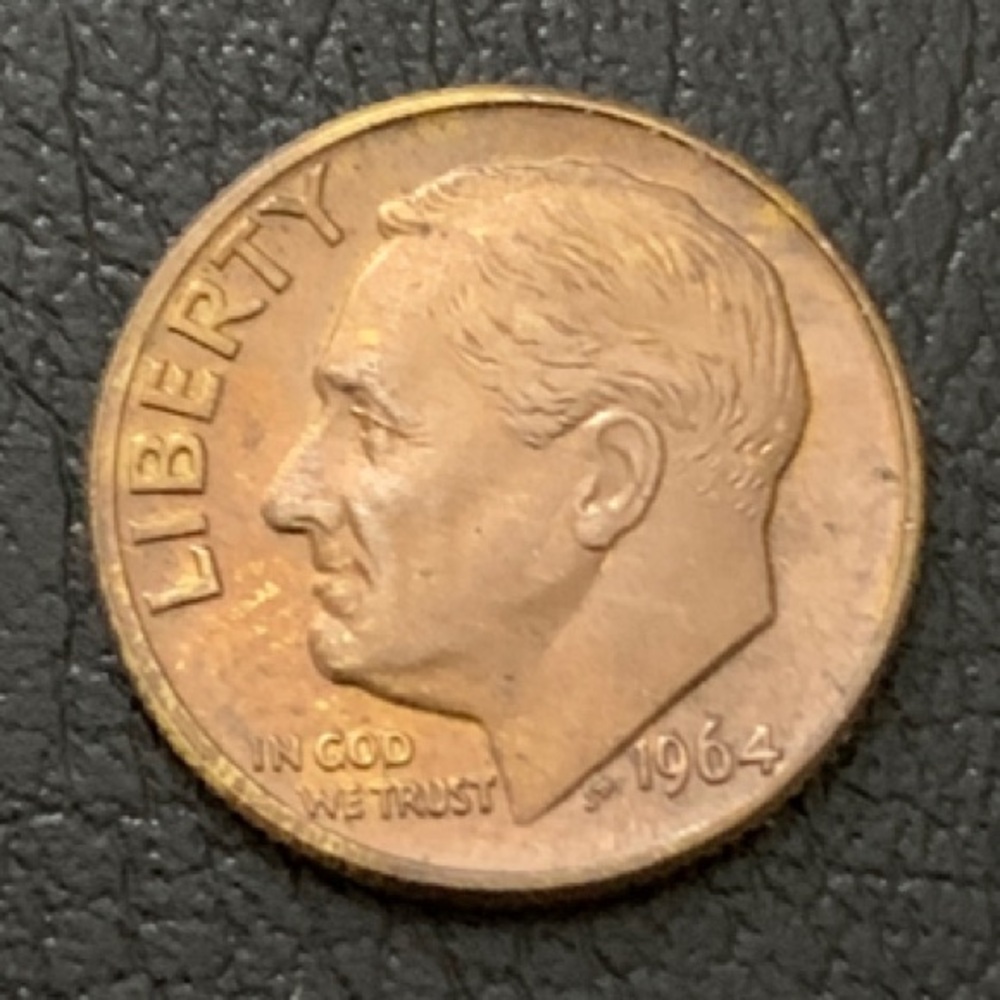 Rare Vintage 1964 Beautifully Toned Dime